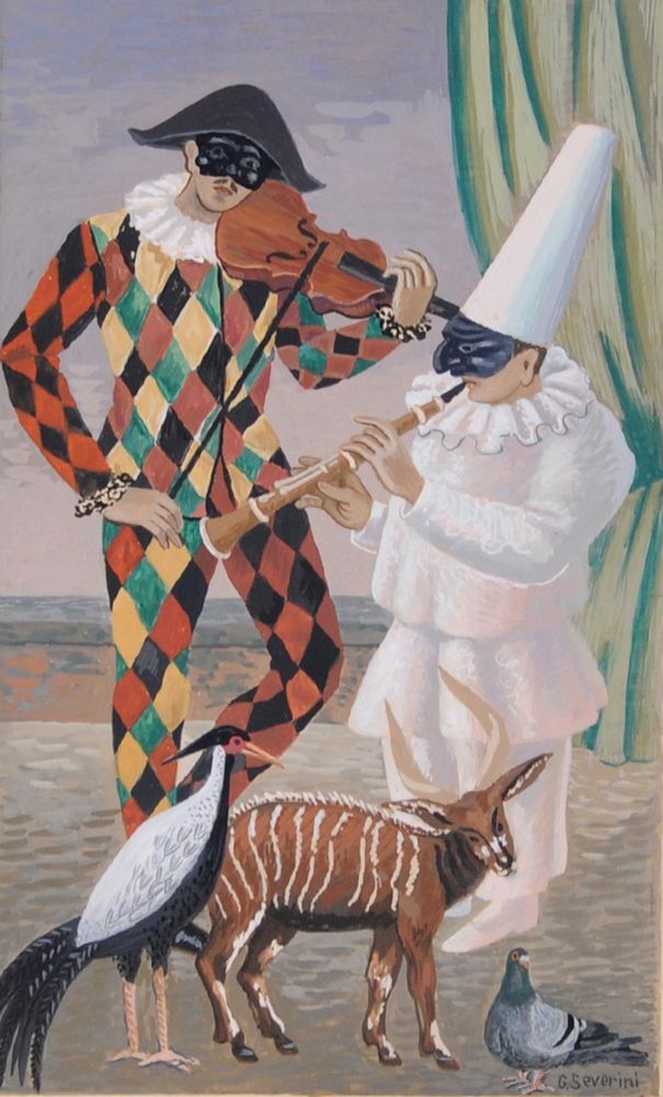 Gino Severini: Harlekin i Pulcinella, 1921.